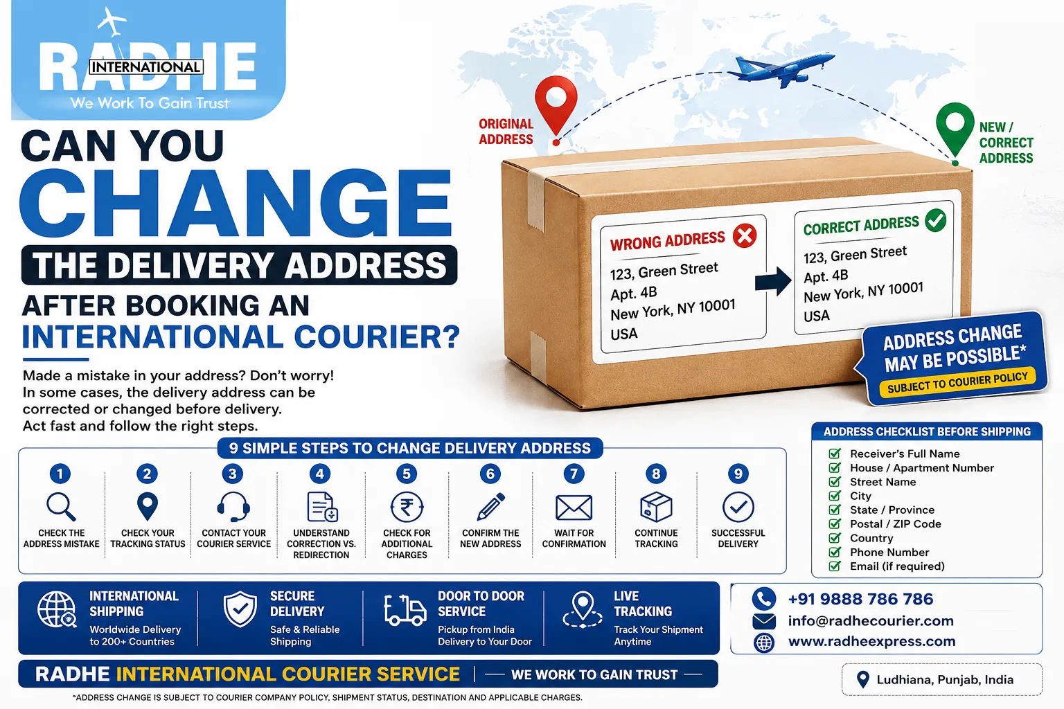 Can You Change the Delivery Address After Booking an International Courier?